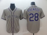 Rockies #28 Nolan Arenado Grey Cool Base Stitched MLB Jersey