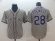 Rockies #28 Nolan Arenado Grey Cool Base Stitched MLB Jersey