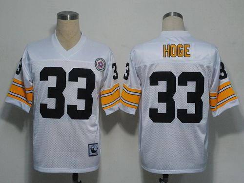 Pittsburgh Steelers #33 Hoge Throwback NFL White Jersey