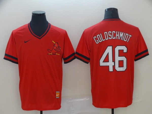 MLB Cardinals #46 Goldschmidt Red Throwback Men Jersey
