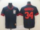 MLB Minnesota Twins #34 Kirby Puckett Navy Blue Thowback Mens Jersey
