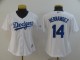 Women Los Angeles Dodgers #14 Hernandez White Jersey