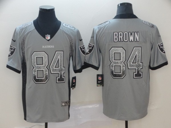Nike 2018 Oakland Raiders #84 Brown Grey Drift Fashion Color Rush Limited Jersey