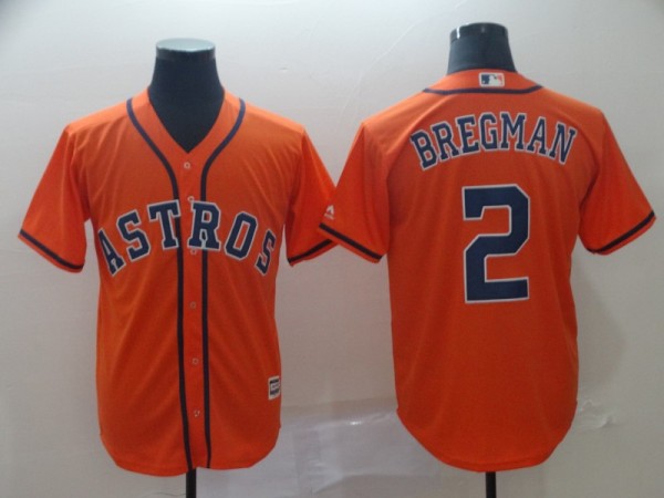 MLB Houston Astros #2 Bregman Orange Game Jersey