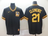MLB Pittsburgh Pirates #21 Clemente Black Throwback Mens Jersey