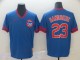 MLB Chicago Cubs #23 Sandberg Blue Thowback Mens Jersey