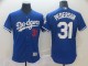 MLB Los Angeles Dodgers #31 Pederson Blue Elite Jersey