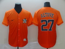 Men's Houston Astros #27 Jose Altuve Orange Fadeaway Stitched MLB Jersey