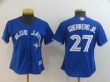 Women MLB Toronto Blue Jays #27 Guerrero Jr Blue Jersey