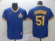 Men's Seattle Mariners #51 Randy Johnson Blue Thowback Mens Jersey