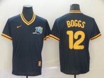 MLB Tampa Bays Rays #12 Boggs Navy Blue Throwback Mens Jersey