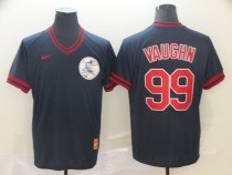 MLB Cleveland Indians #99 Ricky Vaughn Navy Blue Throwback Mens Jersey