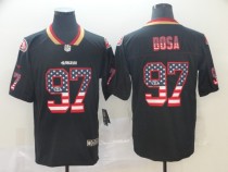 Nike San Francisco 49ers #97 Bosa USA Flag Fashion Black Color Rush Limited Jersey