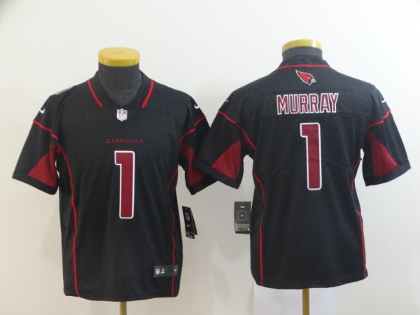Youth Arizona Cardinals #1 Murray Black Color Rush Limited Jersey