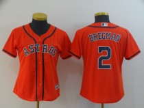 Women MLB Houston Astros #2 Bregman Orange Game Jersey