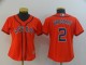 Women MLB Houston Astros #2 Bregman Orange Game Jersey
