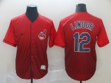 MLB Cleveland Indians #12 Lindor Fadeaway Men Jersey