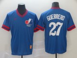 MLB Montreal Expos #27 Guerrerd Blue Throwback Men Jersey
