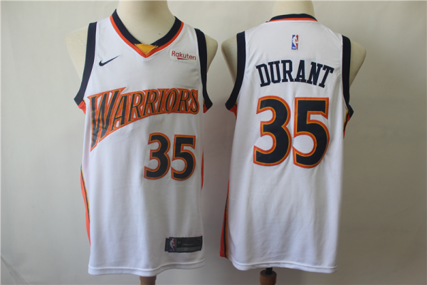 NBA Warrior 35 Kevin Durant White Nike Throwback Men Jersey