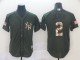 MLB New York Yankees #2 Jeter Green Salute To Service Men Jersey
