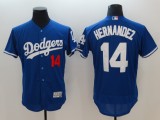 MLB Los Angeles Dodgers #14 Hernandez Blue Elite Jersey