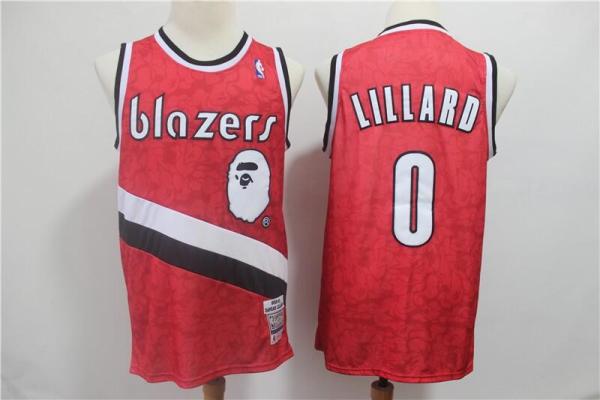 Comfortable Monkey Portland Trail Blaze 0 Damian Lillard Red Men Jersey