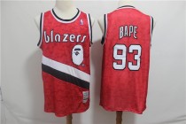 Comfortable Monkey Portland Trail Blaze 93 BAPE Red Men Jersey