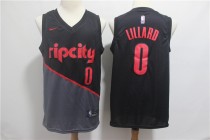 NBA Blazers 0 Damian Lillard Black 2018-19 City Edition Edition Swingman Nike Men Jersey