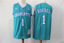 NBA Charlotte Hornets 1 Muggsy Bogues Green 1992-93 Hardwood Classics Men Jersey