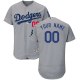 Men's Los Angeles Dodgers Grey Flex Base Majestic Customized Jersey