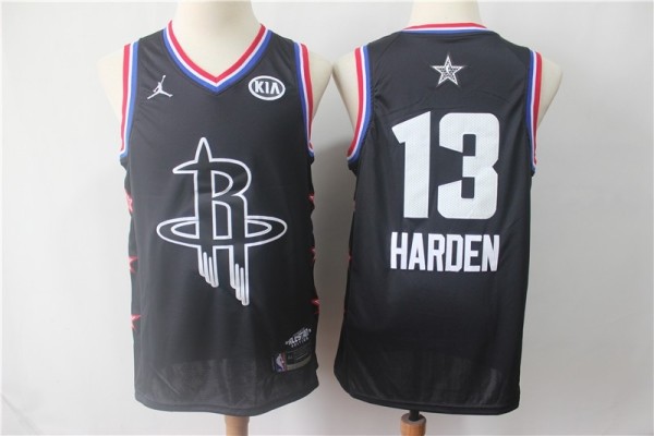 NBA Rockets 13 James Harden Black 2019 All-Star Game Men Jersey