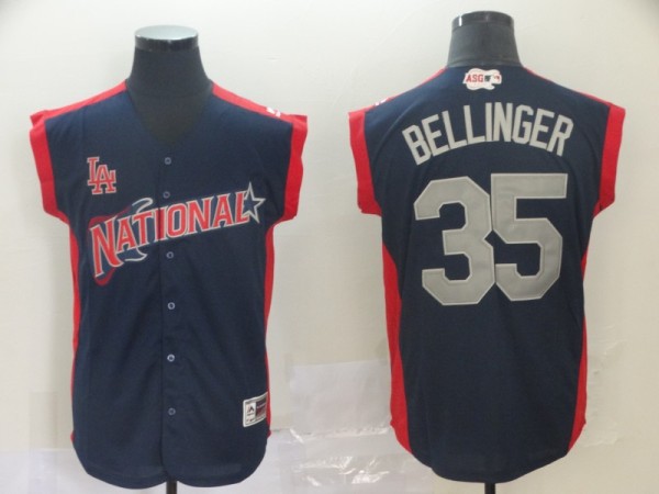 National League #35 Bellinger Navy 2019 MLB All-Star Game Workout Jersey