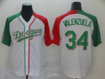 Los Angeles Dodgers #34 Valenzuela White Mexican Heritage Culture Night Mexico Jersey 