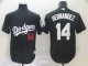 MLB Los Angeles Dodgers #14 Hernandez Black Game Jersey