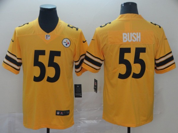 Nike Pittsburgh Steelers #55 Devin Bush Inverted Legend Gold Men Jersey