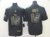 Nike Rams #16 Jared Goff Black Gold Vapor Untouchable Limited Men Jersey