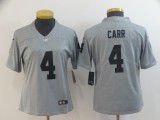 Women Nike Raiders #4 Derek Carr Grey Inverted Legend Jersey