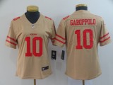 Women Nike San Francisco 49ers #10 Jimmy Garoppolo Gold Inverted Legend Jersey