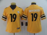 Women Nike Pittsburgh Steelers #19 JuJu Smith-Schuster Inverted Legend Gold Jersey