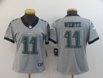 Women Nike Philadelphia Eagles #11 Carson Wentz Grey Inverted Legend Jersey