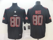 Nike San Francisco 49ers #80 Jerry Rice Black Impact Rush Limited Men Jersey