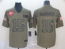 Nike Chiefs #15 Patrick Mahomes 2019 Olive Salute To Service Limited Men Jersey