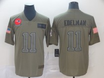 Nike Patriots #11 Edelman 2019 Olive Salute To Service Limited Men Jersey