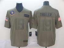 Nike Vikings #19 Adam Thielen 2019 Olive Salute To Service Limited Men Jersey