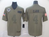 Nike Raiders #4 Derek Carr Olive 2019 Salute To Service Limited Men Jersey
