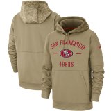  Nike San Francisco 49ers Khaki 2019 Salute to Service Therma Pullover Hoodie