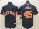 MLB Houston Astros #45 Cole Blue Game Mens Jersey