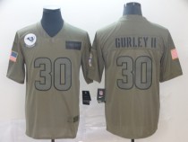 Nike Rams #30 Todd Gurley II 2019 Olive Salute To Service Limited Men Jersey