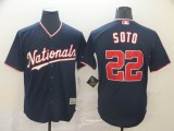 MLB Men's Washington Nationals #22 Juan Soto Blue With Red Game Stitched Jersey