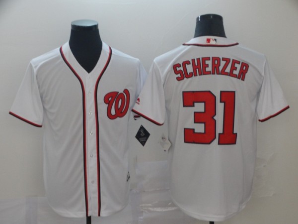 MLB Men's Washington Nationals #31 Max Scherzer White Game Stitched Jersey